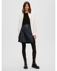 SELECTED - Leather A-line Skirt - Lyst