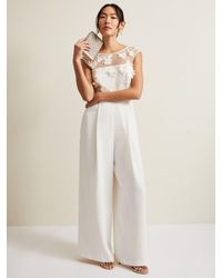 Phase Eight - Cherie Bridal Floral Textured Overlay Jumpsuit - Lyst