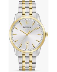 Bulova - 98b385 Sutton Date Two-toned Bracelet Strap Watch - Lyst