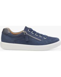 Hotter - Chase Ii Extra Wide Fit Suede Zip And Go Trainers - Lyst