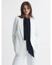 Reiss - Petite Sienna Double Breasted Crepe Blazer - Lyst