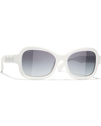 Chanel - Irregular Sunglasses Ch5465q White/blue Gradient - Lyst