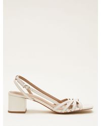Phase Eight - Block Heel Leather Slingback Sandals - Lyst