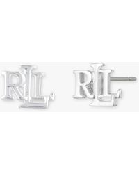 Ralph Lauren - Lauren Monogram Logo Stud Earrings - Lyst