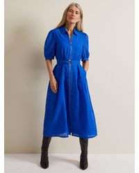 Phase Eight - Carey Checked Textured Midi Dress - Lyst