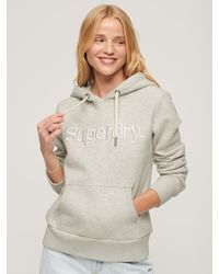 Superdry - Tonal Embroidered Logo Hoodie - Lyst
