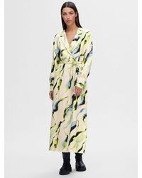 SELECTED - Lilian Abstract Print Midi Shirt Dress - Lyst