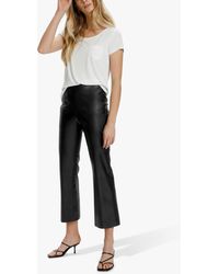 Soaked In Luxury - Kaylee Faux Leather Kick Flare Trousers - Lyst