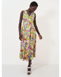 Crew - Jenny Floral Print Midi Dress - Lyst