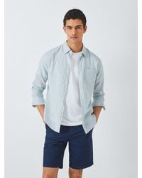 John Lewis - Linen Blend Micro Stripe Long Sleeve Shirt - Lyst