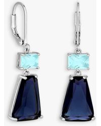 Jon Richard - Blue Cut Glass Drop Earrings - Lyst