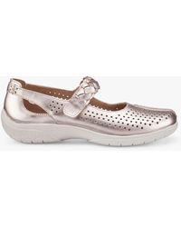 Hotter - Quake Ii Wide Fit Perforated Leather Mary Jane Shoes - Lyst