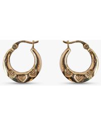 L & T Heirlooms - Second Hand 9ct Yellow Gold Small Creole Earrings - Lyst