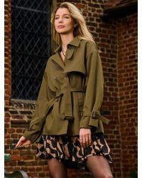 Jolie Moi - Short Double Breasted Trench Coat - Lyst