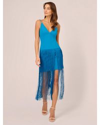 Adrianna Papell - Adrianna By Knit Crepe Fringe Dress - Lyst