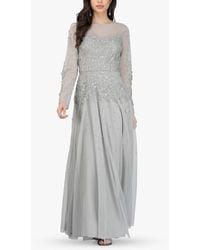LACE & BEADS - Luciene Long Sleeve Embellished Maxi Dress - Lyst