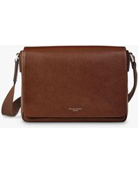 Aspinal of London - Reporter Pebble Leather Messenger Bag - Lyst