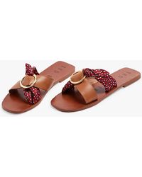 maliyar leather slip on peppermint sliders