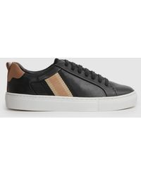 Reiss - Sonia Leather Side Stripe Trainers - Lyst