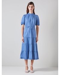 LK Bennett - Hedy Organic Cotton Midi Dress - Lyst