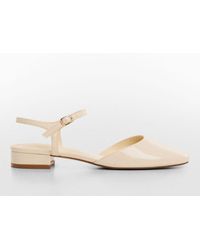 Mango - Rondo Patent Low Heel Slingback Shoes - Lyst