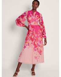 Monsoon - Floryn Floral Shirt Dress Pink - Lyst