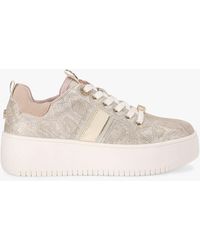 KG by Kurt Geiger - Leslie Snake Print Lace Up Trainers - Lyst