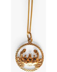 L & T Heirlooms - Second Hand 9ct Yellow Gold Cancer Zodiac Pendant - Lyst