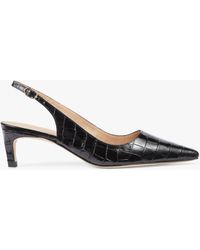 LK Bennett - Alyssa Crocodile Effect Leather Open Court Shoes - Lyst