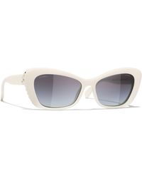 Chanel - Butterfly Sunglasses Ch5481h Opal White/blue Gradient - Lyst