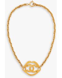Susan Caplan - Vintage Chanel Logo Byzantine Medallion Twisted Chain Necklace - Lyst