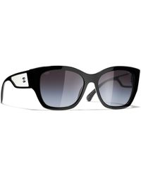 Chanel - Irregular Sunglasses Ch5429 Black/grey Gradient - Lyst