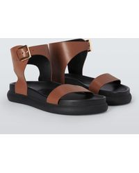 John Lewis - Lordie Leather Chunky Big Strap Footbed Sandals - Lyst