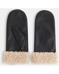 Whistles - Borg Cuff Leather Mittens - Lyst