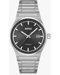 BOSS - Boss Candor Automatic Textured Dial Bracelet Strap Watch - Lyst