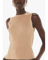 Whistles - Sleeveless Ribbed Tank Top - Lyst