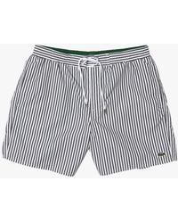 Lacoste - Striped Seersucker Swim Shorts - Lyst
