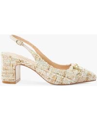 Dune - Choices Boucle Block Heel Slingback Shoes - Lyst