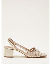 Phase Eight - Leather Block Heel Strappy Sandals - Lyst