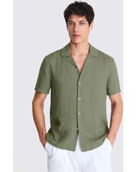 Moss - Linen Cutaway Collar Shirt - Lyst
