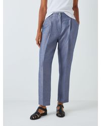 John Lewis - Tapered Linen Trousers - Lyst