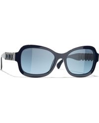 Chanel - Irregular Sunglasses Ch5465q Blue Vendome/blue Gradient - Lyst