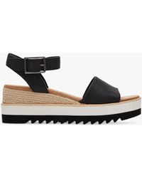 TOMS - Diana Wedge Leather Sandals - Lyst