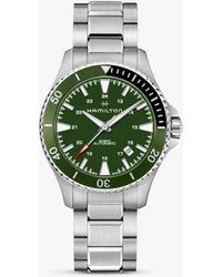 Hamilton - H82375161 Khaki Navy Scuba Date Automatic Bracelet Strap Watch - Lyst