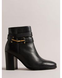 Ted Baker - Anisea High Block Heel Leather Ankle Boots - Lyst