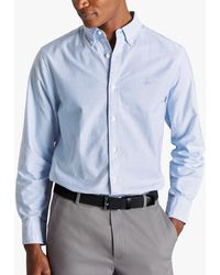 Charles Tyrwhitt - Button-down Collar Washed Oxford Stripe Slim Fit Shirt - Lyst