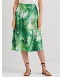 Ralph Lauren - Lauren Sharae Palm Print A-line Skirt - Lyst