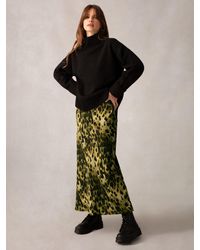 Ro&zo - Soft Leopard Print Bias Cut Midi Skirt - Lyst