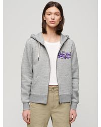Superdry - Ladies Classic Embroidered Neon Graphic Zip Hoodie - Lyst