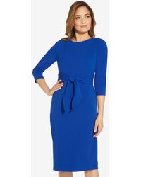 Adrianna Papell - Crepe Tie Front Knit Dress - Lyst